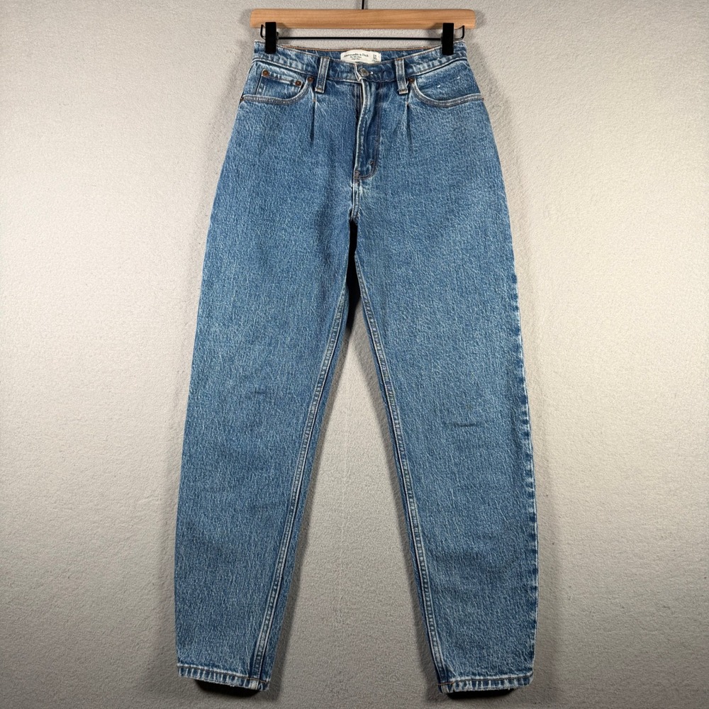 Abercrombie & Fitch The 80s Mom High Rise Jeans Blue Medium Wash Size 24/00R